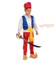 Costume Aladino Bambino 6/7 anni – Completo con Corpetto, Pantaloni e Cappello Perfetto per Carnevale e Feste a Tema