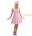 Costume Bambola Barbie Donna L 46/48 - Travestimento Completo in Busta con Gancio - Perfetto per Carnevale e Feste a Tema