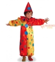 Costume Clown Bollicino per Bambino 3 Anni - Tuta a Pois Gialla e Rossa e Cappellino Rosso per Carnevale e Feste a Tema