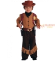 Costume Cowboy per Bambino 3 Anni - Casacca, Pantaloni con Frange, Cappello e Fazzoletto per Carnevale e Feste a Tema