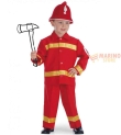 Costume Fireman Pompiere Bambino 10-11 Anni - Casacca, Pantalone per Carnevale e Feste a Tema