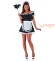 Costume Matilda Cameriera Sexy Donna T.U. (S) in Busta - Abito Corto Nero con Grembiulino Bianco e Cuffietta, Perfetto per Carnevale e Feste a Tema