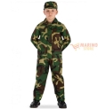 Costume Militare Bambino 6-7 Anni - Completo Mimetico con Casacca, Pantaloni e Cappello - Perfetto per Carnevale e Feste a Tema