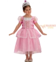 Costume Principessa Rosa con Pizzo 4-5 Anni in Busta con Gancio - Perfetto per Carnevale e Feste a Tema