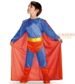 Costume Superman Bambino 8-9 Anni - Abito da Supereroe con Mantello per Carnevale e Feste a Tema