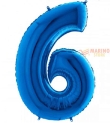 Palloncino Blu Mega numerone 6 in mylar da 101 cm - 1 pz