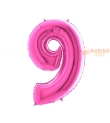 Palloncino Fucsia Mega numerone 9 in mylar da 101 cm - 1 pz