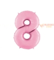 Palloncino numerone 8 in mylar da 1 mt rosa