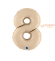 Palloncino numerone 8 in mylar da 102 cm cream