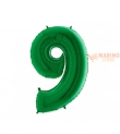 Palloncino numerone 9 in mylar da 1 mt verde