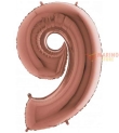 Palloncino Rosa Gold Mega numerone 9 in mylar da 101 cm - 1 p