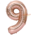 Palloncino Rosa Gold Mini numero 9 in mylar da 35 cm