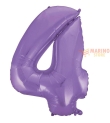 Palloncino Satin Velevet Lilac Mega numerone 4  in mylar da 101 cm - 1 pz