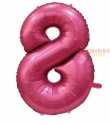 Palloncino Satin Velvet Pomogranate Mega numerone 8 in mylar da 101 cm - 40