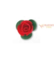 Rose rosse con foglie pz 10