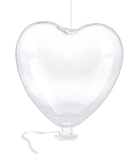 Immagine 0 di Bomboniera palloncino cuore vetro  appendino 12 x 13,5 cm