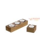 Immagine 0 di Candeliere bamboo naturale 5x5x3h cm 1 pz