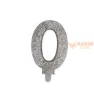 Immagine 0 di Candeline sweety 9 cm numero 0 glitter Argento