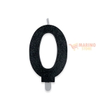 Immagine 0 di Candeline sweety 9 cm numero 0 glitter nero