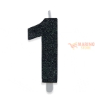 Immagine 0 di Candeline sweety 9 cm numero 1 glitter nero