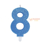 Immagine 0 di Candeline sweety 9 cm numero 8 glitter celeste