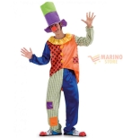 Immagine 0 di Costume Clown Ridolino Uomo XL - Casacca e Pantaloni Colorati con Cappello a Tuba Verde e Viola, Perfetto per Carnevale, Feste a Tema e Spettacoli