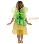 Immagine 0 di Costume Fatina Frilly Bambina 6-7 Anni in Busta con Gancio - Abito Verde con Gonna Gialla e Ali in Velo - Perfetto per Carnevale e Feste a Tema