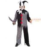 Immagine 0 di Costume Pagliaccio Assassino Uomo - Casacca, Pantaloni e Copricapo - Taglia Unica (M-L) Perfetto per Carnevale e Feste a Tema