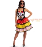 Immagine 0 di Costume Teschio Messicano Donna (S-M) – Eleganza e Tradizione per Carnevale e Halloween!