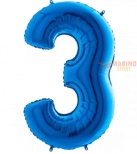 Immagine 0 di Palloncino Blu Mega numerone 3 in mylar da 101 cm - 1 pz