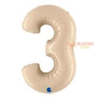 Immagine 0 di Palloncino Crema Mega numerone 3 in mylar da 101 cm - 40