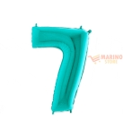 Immagine 0 di Palloncino numerone 7 in mylar da 1 mt acqua marina