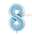 Immagine 0 di Palloncino numerone 8 in mylar da 1 mt celeste