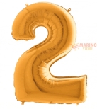 Immagine 0 di Palloncino Oro numero 2 in mylar da 35 cm