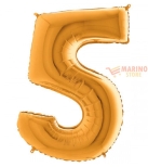 Immagine 0 di Palloncino Oro numero 5 in mylar da 35 cm