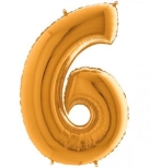 Immagine 0 di Palloncino Oro numero 6 in mylar da 35 cm