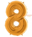 Immagine 0 di Palloncino Oro numero 8 in mylar da 35 cm