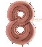 Immagine 0 di Palloncino Rosa Gold Mega numerone 8 in mylar da 101 cm - 1 p