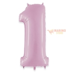 Immagine 0 di Palloncino Rosa ( lattiginoso) Mega numerone 1 in mylar da 101 cm - 40