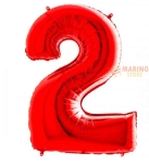 Immagine 0 di Palloncino Rosso Mega numerone 2 in mylar da 101 cm - 1 pz