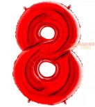 Immagine 0 di Palloncino Rosso Mega numerone 8 in mylar da 101 cm - 1 pz