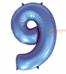 Immagine 0 di Palloncino Satin Velevet Periwinkle (tonalità di blu) Mega numerone 9 in mylar da 101 cm - 1 pz