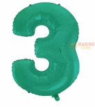 Immagine 0 di Palloncino Satin Velvet Acquamarine Mega numerone 3 in mylar da 101 cm - 40