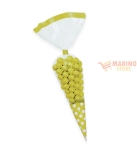 Immagine 0 di Sacchetti Cellophane Cono Polka Giallo 9 x 27 cm 10 pezzi