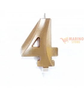 Candeline luxury cm 10 oro chrome numero 4