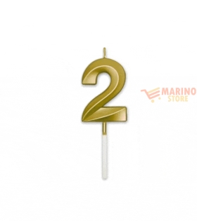 Candeline prestige metal 9 cm numero 2 oro