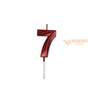 Candeline prestige metal 9 cm numero 7 rosso