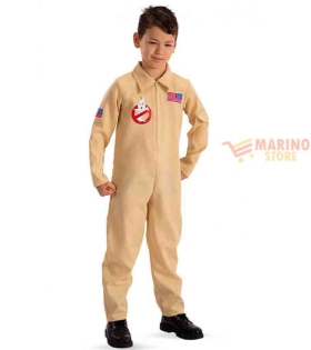 Costume Acchiappa Fantasmi Bambino 10/11 anni – Tuta Beige con Cerniera per Carnevale e Feste a Tema