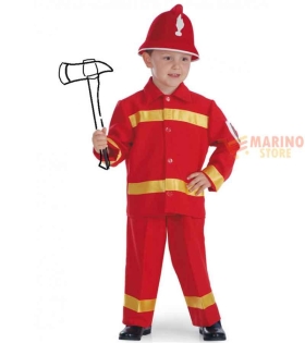 Costume Fireman Pompiere Bambino 8-9 Anni - Casacca, Pantaloni e Elmetto - Perfetto per Carnevale e Feste a Tema