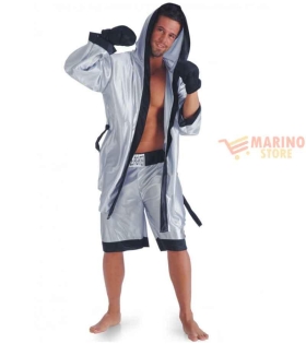 Costume Boxer Man Uomo T.U. (M-L) - Vestaglia, Pantaloncini e Guantoni, in Busta - Perfetto per Carnevale e Feste a Tema